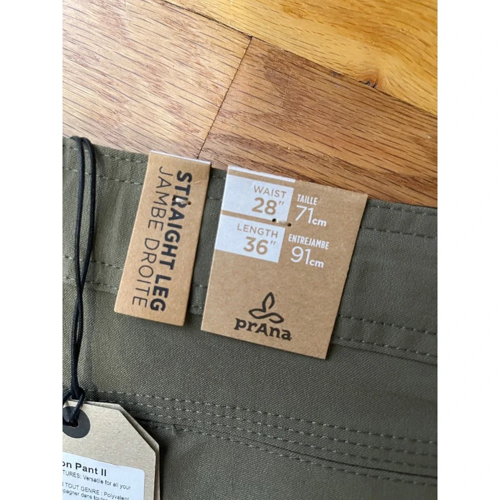 PRANA Stretch Zion Pant II 28x36 Slate Green NEW Straight Leg Gorpcore Relaxed
